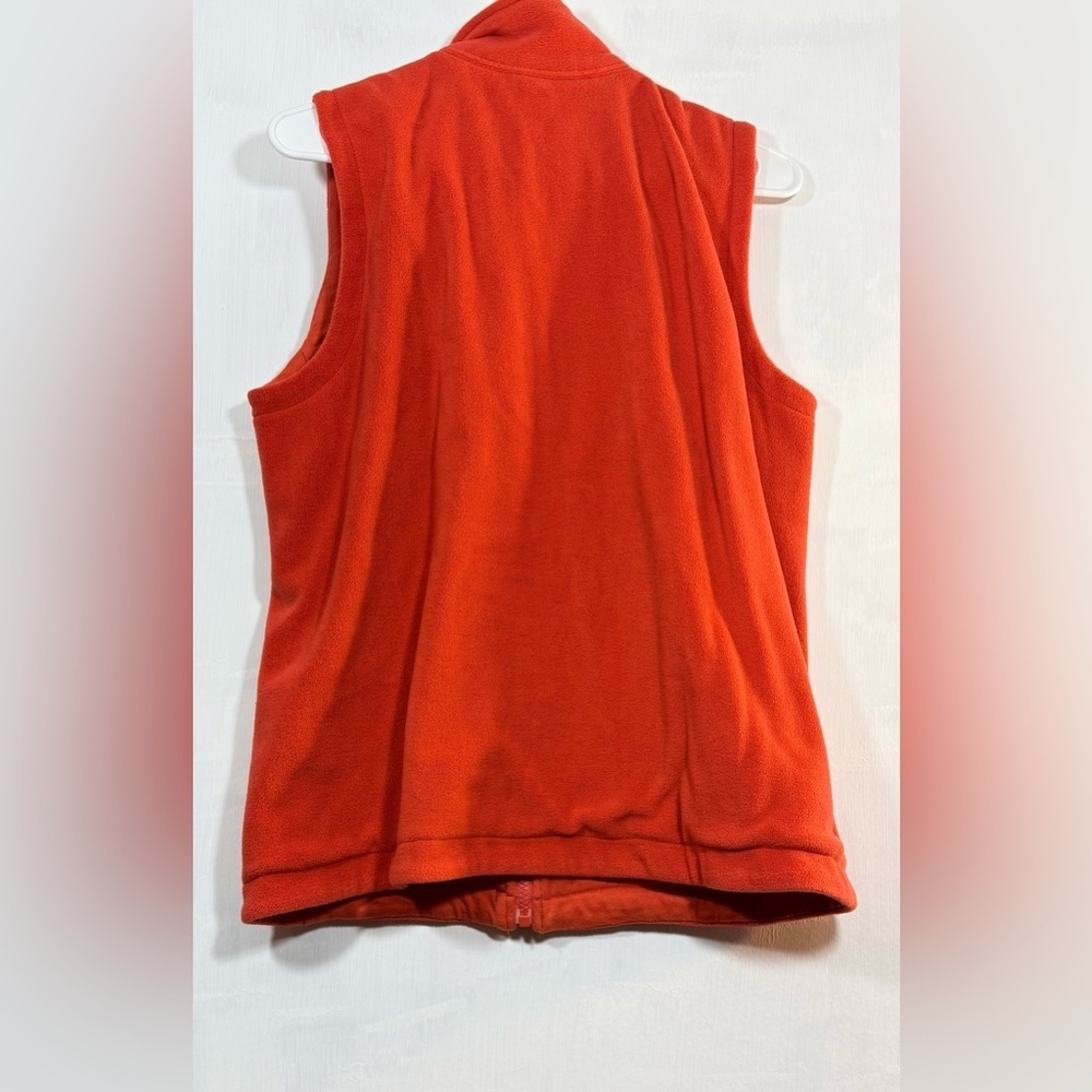 Women’s Lands' End Size Small Orange Fleece Vest - Picture 7 of 12